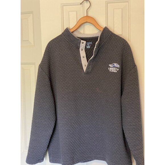 Liberty Flames Gray 1/4 Snap Pullover Size 2XL Champion NCAA - Picture 3 of 8